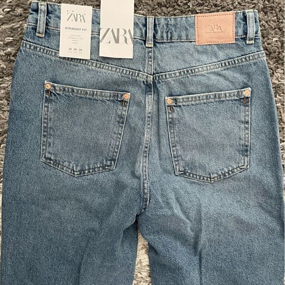 NWT Zara High Rise Straight Leg Jeans - Picture 11 of 12